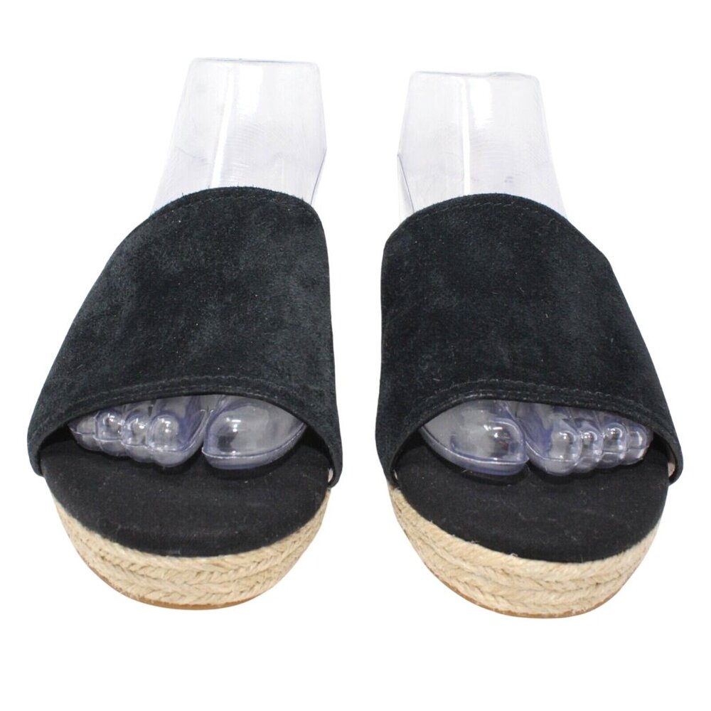 Cole Haan Sandals Womens 9.5 Giselle Espadrille Slide Black Suede Mule W10016 - Picture 3 of 12